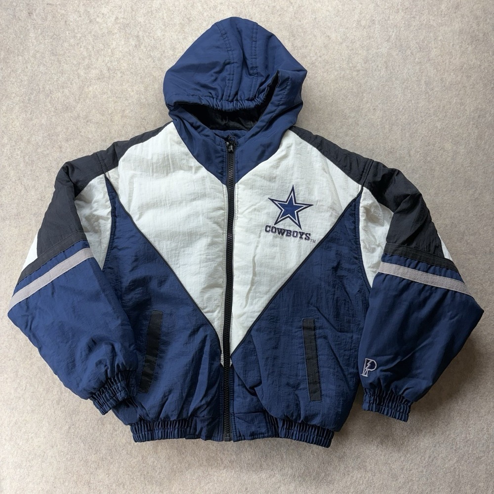 Vintage 90's Pro Player NFL Dallas Cowboys Men's Reversible Puffer Coat Size XL